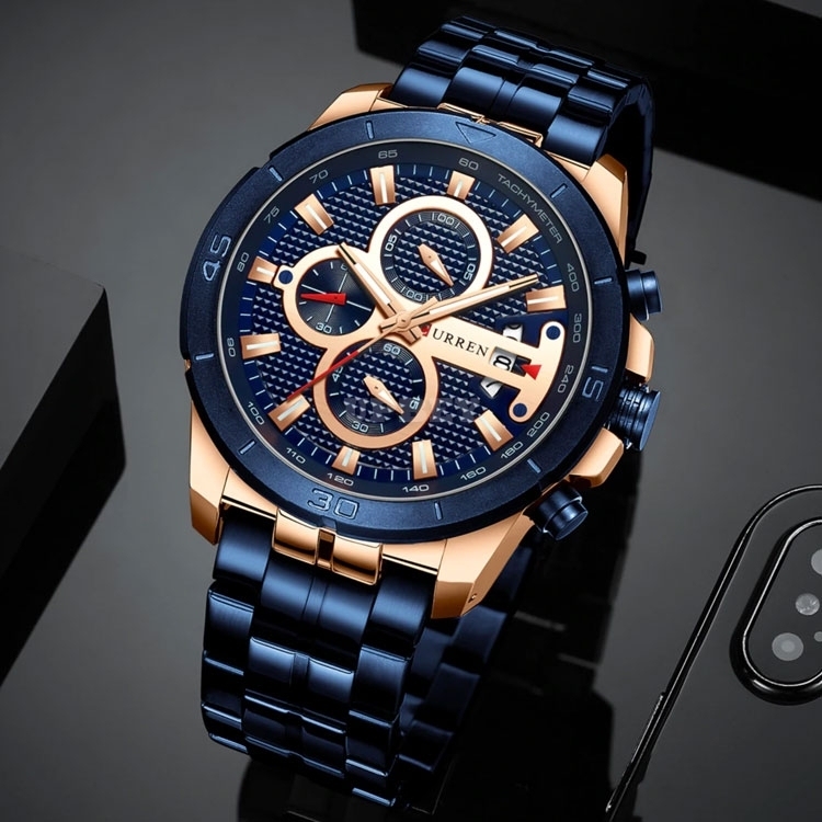 CURREN 8337 Quartz Watch Gold Silver Top Brand Casual Sport Clock Luxury Wristwatch for Men Fashion Chronograph