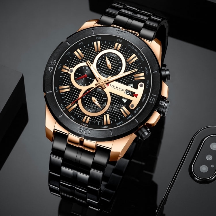 CURREN 8337 Quartz Watch Gold Silver Top Brand Casual Sport Clock Luxury Wristwatch for Men Fashion Chronograph