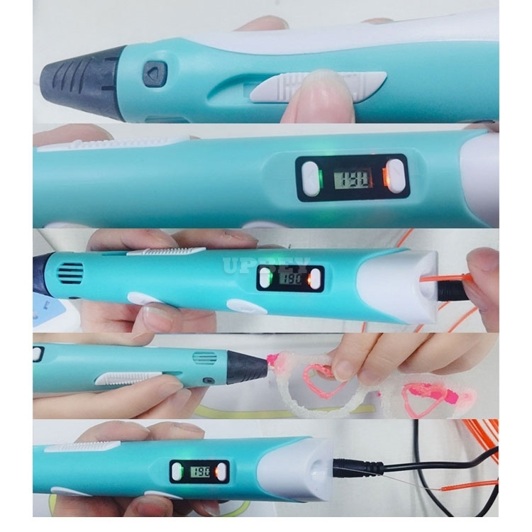 3D Printing Pen LED Screen DIY 100m ABS Filament Creative Toy Gift For Kids Design Drawing School