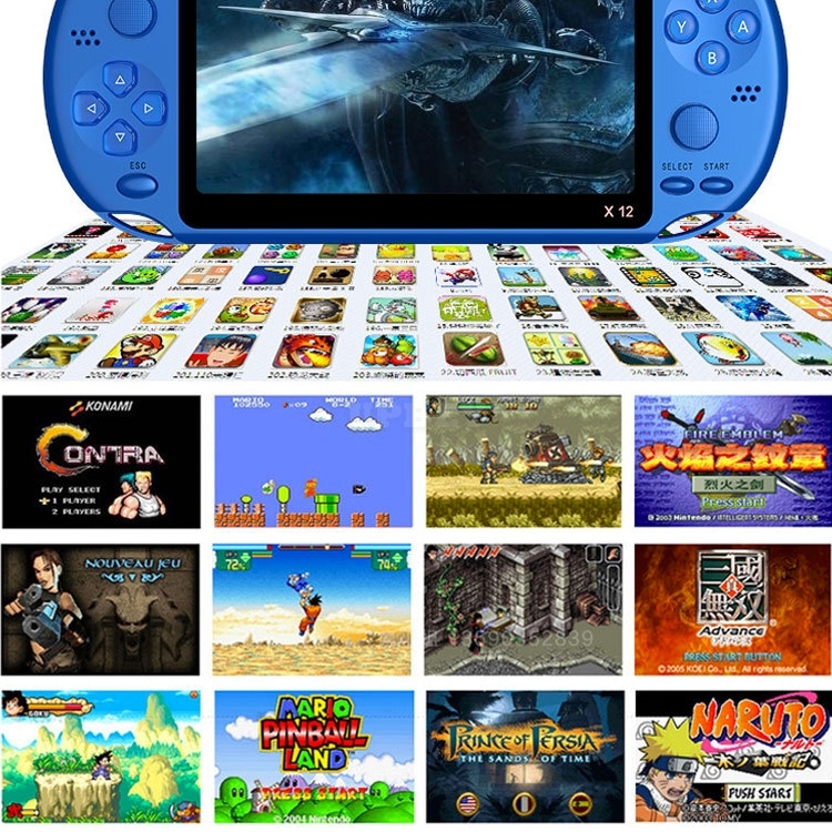 Game Console X12 Handheld GBA Color Screen Game Host for FC and NES Games Black