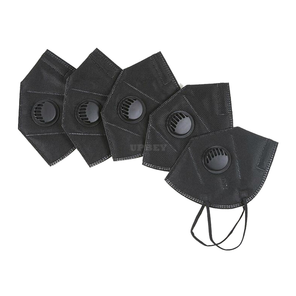 5pcs/set Disposable Activated Carbon Anti-smog Dustproof KN95 Respirator gray