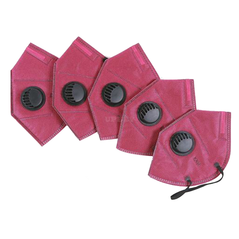 5pcs/set Disposable Activated Carbon Anti-smog Dustproof KN95 Respirator Gray flower