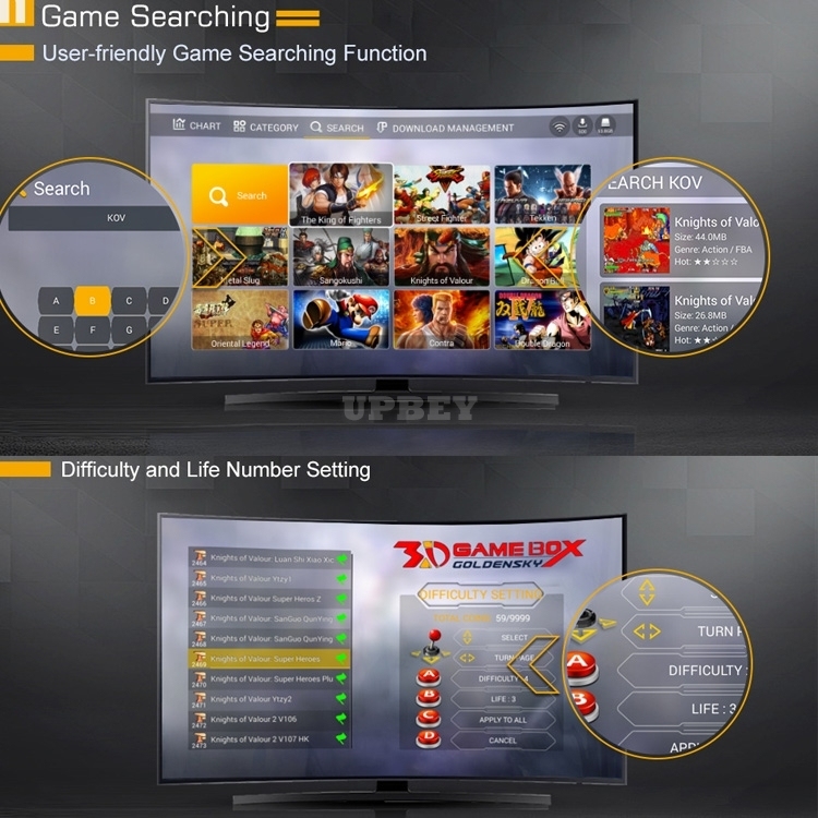 GOLDENSKY Game Box G6 2.4G WiFi Game Console Controller HDMI Classic TV Retro Arcade GBA N64 DC PS1 GBA PSP SNES PC Engine Mame