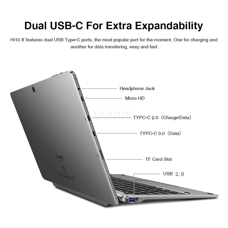CHUWI Hi10 X 10.1 inch FHD Screen Intel N4100 Quad Core 6GB RAM 128GB ROM Windows Tablets Dual Band 2.4G/5G Wifi BT5.0 black_Tablet + Pen + Keyboard
