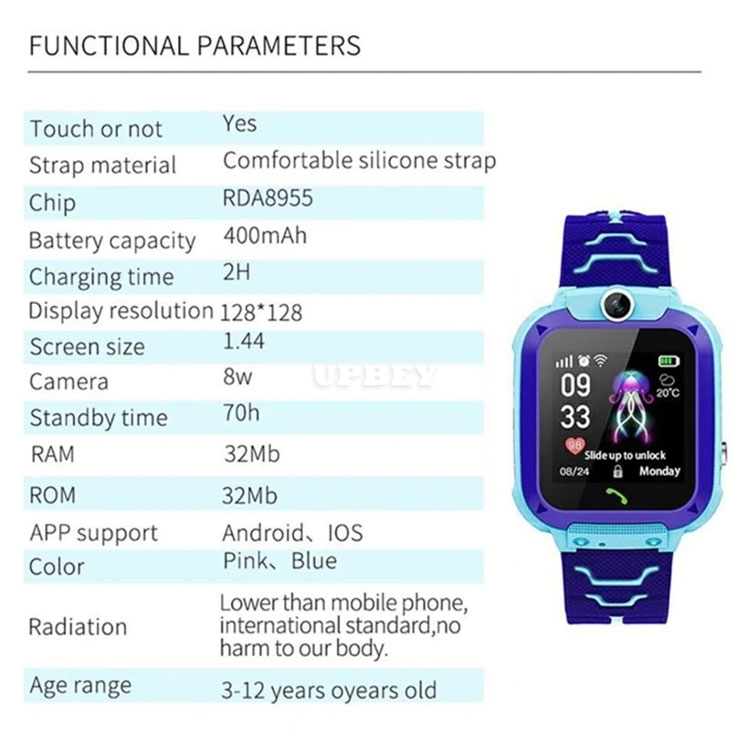 For Kids Q12B Children's Smart Watch Android Wristband Insert Card 2G Waterproof Remote GPS Locator Camera Call Anti-lost