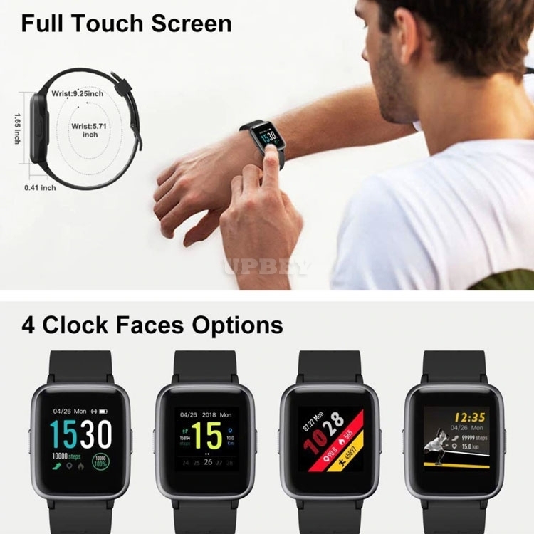 Smart Watch ID205 Touch Screen Sports IP68 Waterproof Heart Rate Sleep Alarm Clock flashlight 1.3inch Display TFT LCD