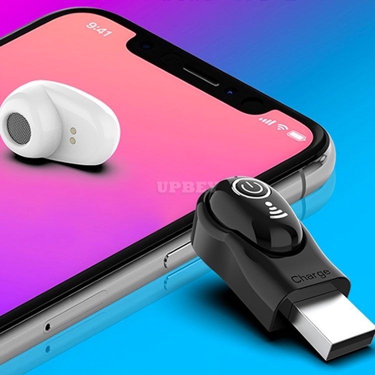 S650+ In-Ear Mini Bluetooth v5.0 Mono Earphone Wireless Headset USB Invisible Earbuds Handsfree with Mic for Smartphone
