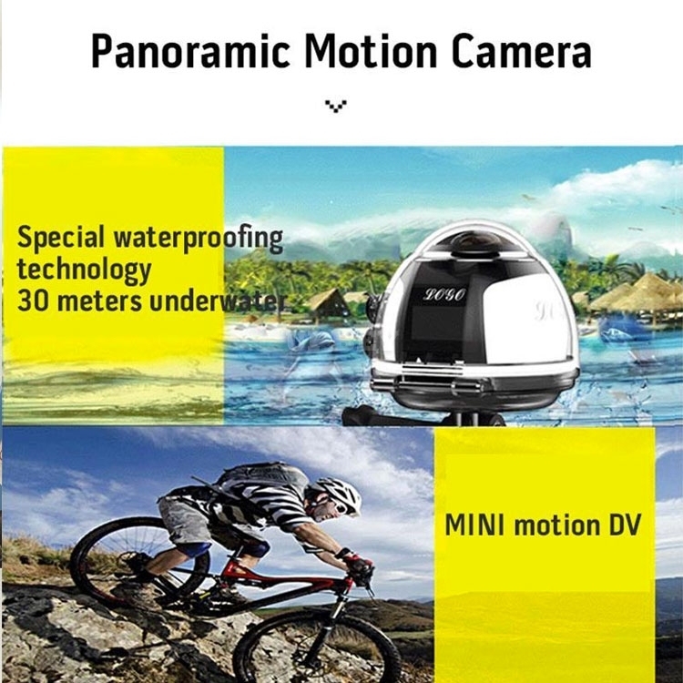 V1 360 Degree Panorama Sport Action Camera Wifi Mini 2448*2448 Ultra HD Driving VR 4k