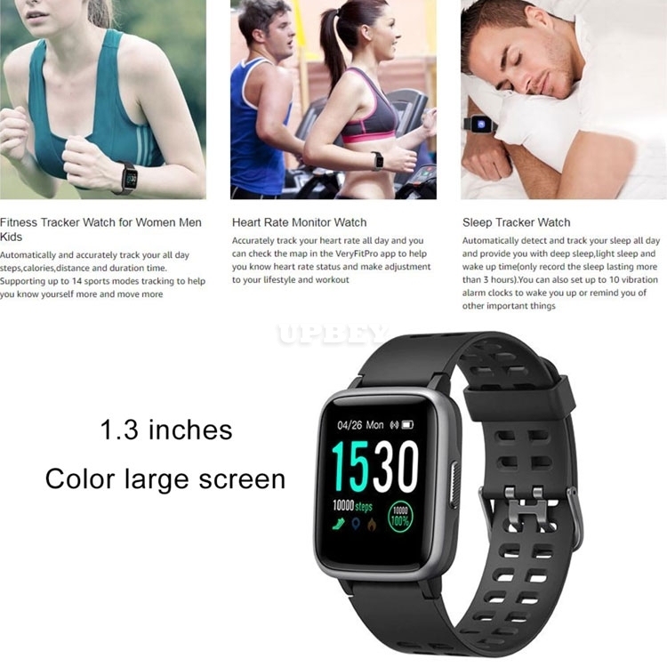 Smart Watch ID205 Touch Screen Sports IP68 Waterproof Heart Rate Sleep Alarm Clock flashlight 1.3inch Display TFT LCD
