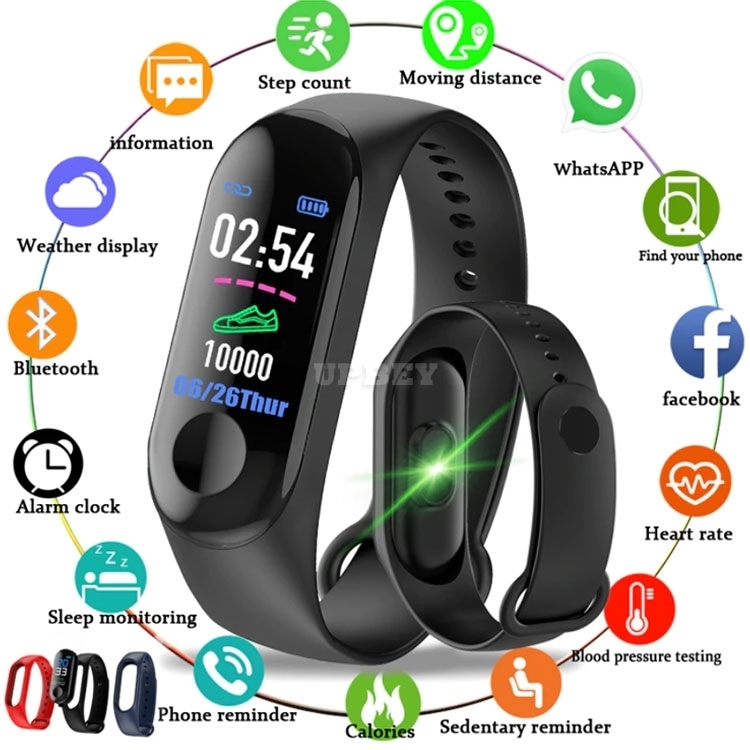 SmartWatch M3 Plus Sport Fitness Wristband Tracker Bracelet Band Heart Rate