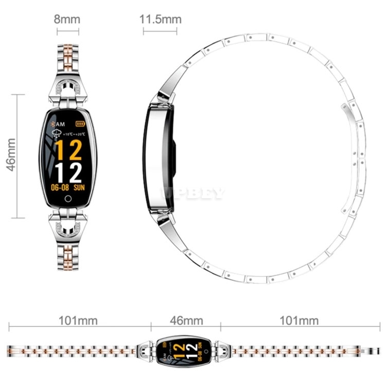 H8 Women Elegant Band Sport Smart Watch Fitness Bracelet Heart Rate Blood Pressure Female Wristband