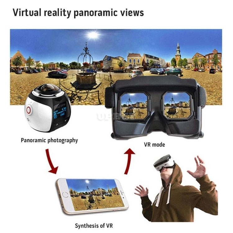 V1 360 Degree Panorama Sport Action Camera Wifi Mini 2448*2448 Ultra HD Driving VR 4k