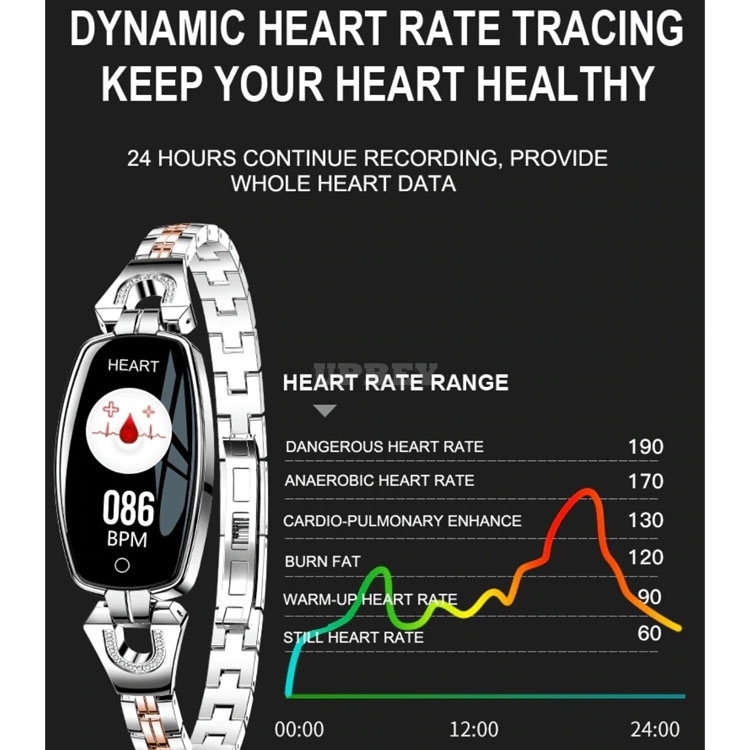 H8 Women Elegant Band Sport Smart Watch Fitness Bracelet Heart Rate Blood Pressure Female Wristband