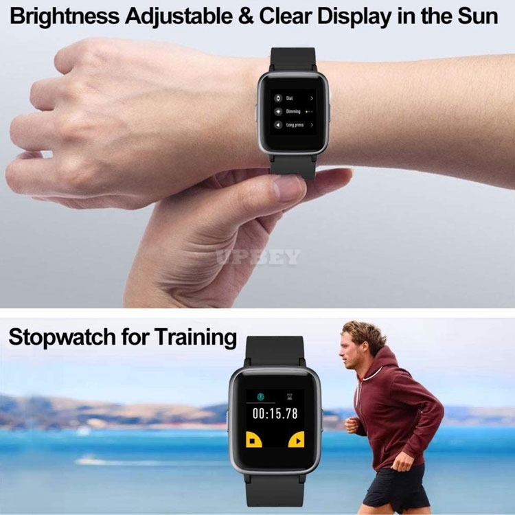 Smart Watch ID205 Touch Screen Sports IP68 Waterproof Heart Rate Sleep Alarm Clock flashlight 1.3inch Display TFT LCD