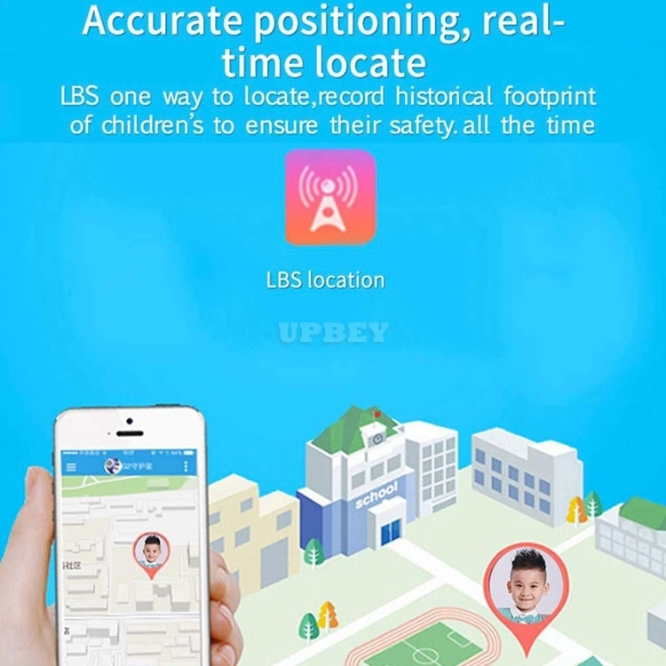 For Kids Q12B Children's Smart Watch Android Wristband Insert Card 2G Waterproof Remote GPS Locator Camera Call Anti-lost