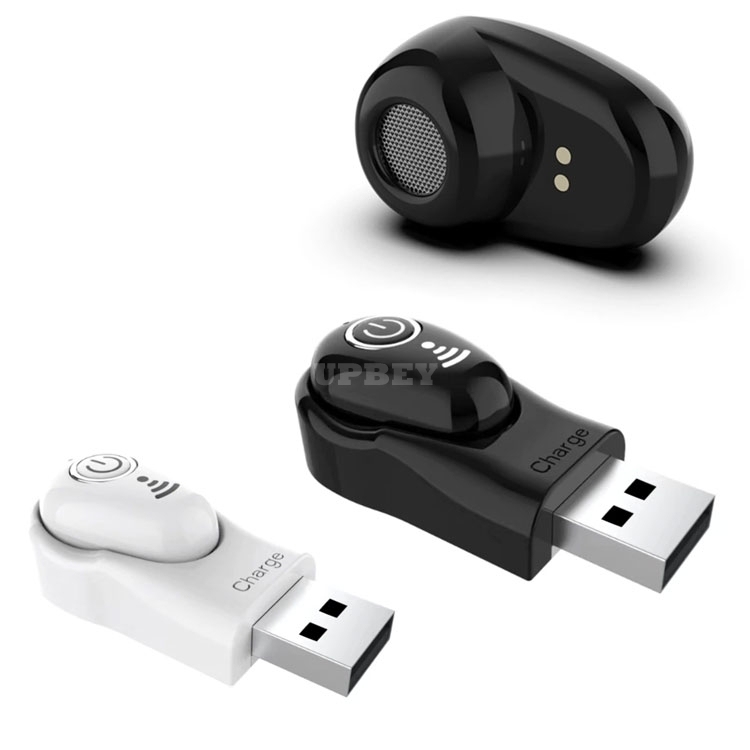 S650+ In-Ear Mini Bluetooth v5.0 Mono Earphone Wireless Headset USB Invisible Earbuds Handsfree with Mic for Smartphone