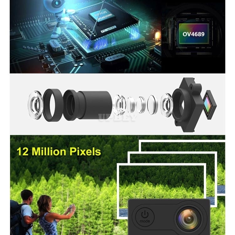 EKEN H9R 4K Sport Action Camera WiFi 2.0" 170D Underwater Waterproof Helmet Video Recording Ultra HD 4K / 30fps