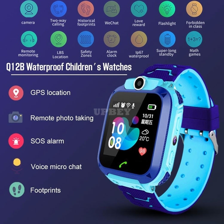 For Kids Q12B Children's Smart Watch Android Wristband Insert Card 2G Waterproof Remote GPS Locator Camera Call Anti-lost