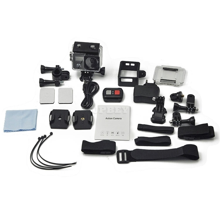 AK-S8 Sport Camera 4K / 24 fps Wifi Wide HD Double Display IPX8 Remote + Accessories
