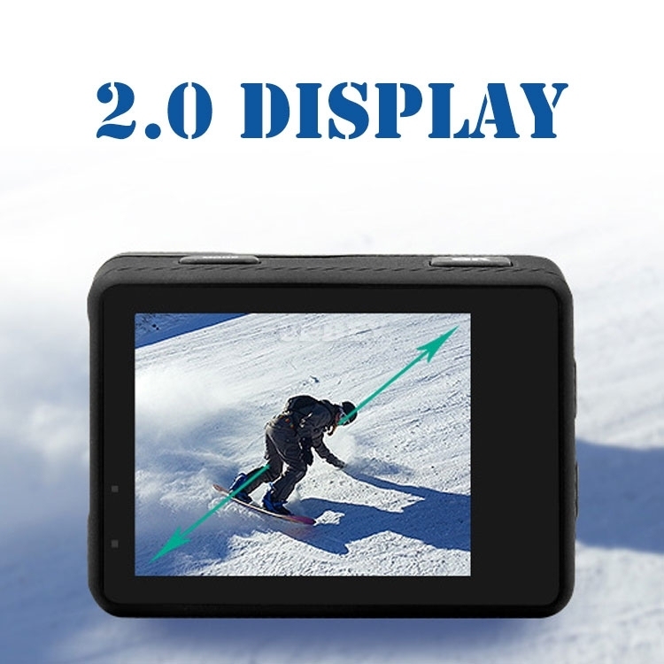 AK-S8 Sport Camera 4K / 24 fps Wifi Wide HD Double Display IPX8 Remote + Accessories