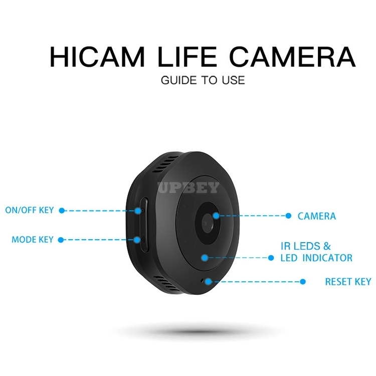 H6 WiFi Mini HD 1080P 120 Degree Wide Angle Wearable Smart Wireless Surveillance Camera Support Infrared Night Vision & Motion Detection Recording