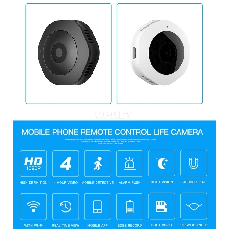 H6 WiFi Mini HD 1080P 120 Degree Wide Angle Wearable Smart Wireless Surveillance Camera Support Infrared Night Vision & Motion Detection Recording
