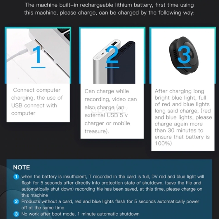 H6 WiFi Mini HD 1080P 120 Degree Wide Angle Wearable Smart Wireless Surveillance Camera Support Infrared Night Vision & Motion Detection Recording