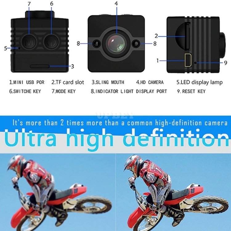 SQ12 Mini Sports Action Camera - FHD Resolutions,Loop-Cycle Recording, Motion Detection, Night Vision
