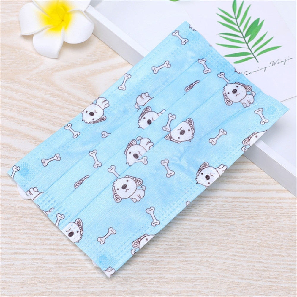 10Pcs/bag Disposable Kid Respirator PM2.5 Anti-haze 3-layer Dustproof Mask Colorful Printing F