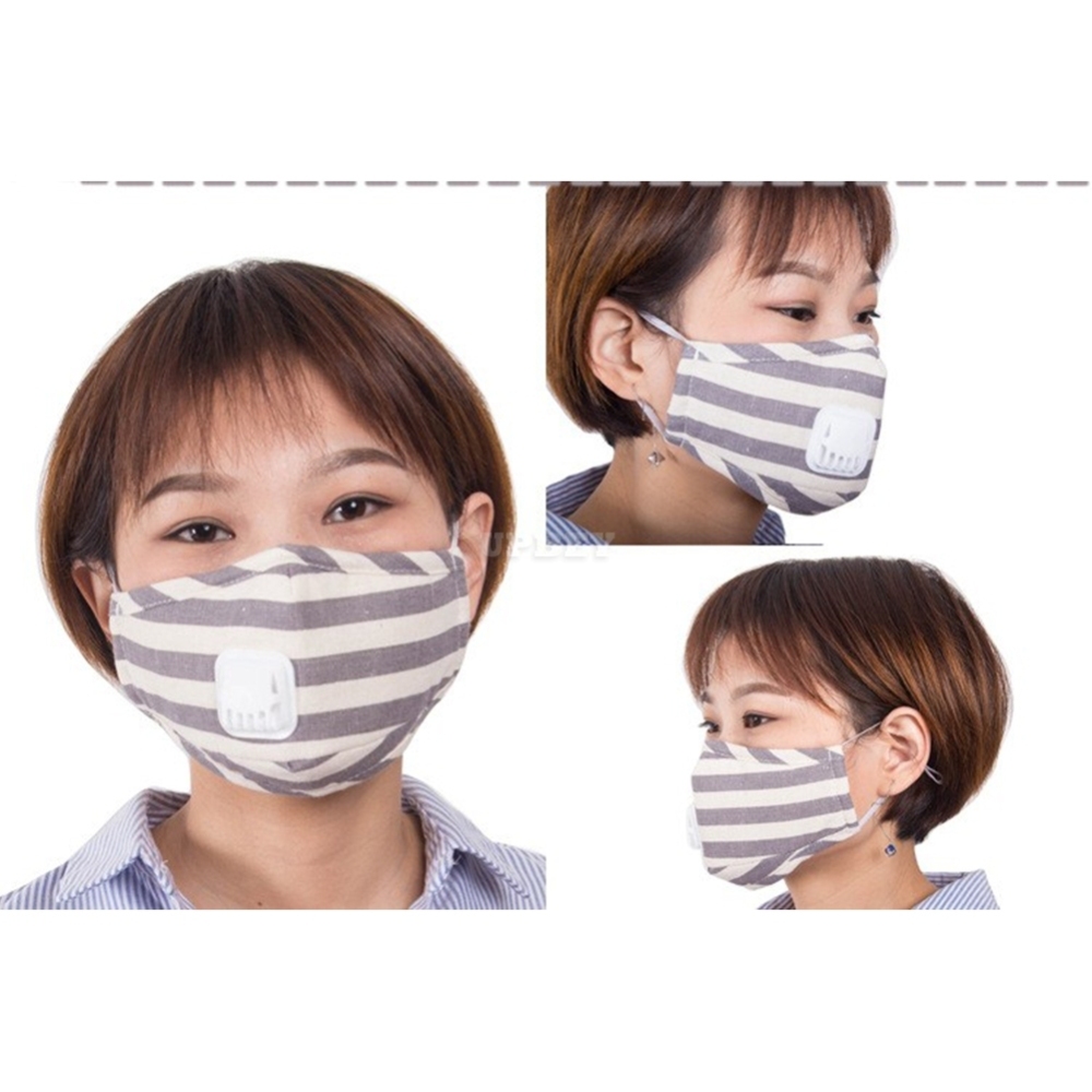 Winter Plaid Printing Anti-smog Pm2.5 Respirator Valve Mask