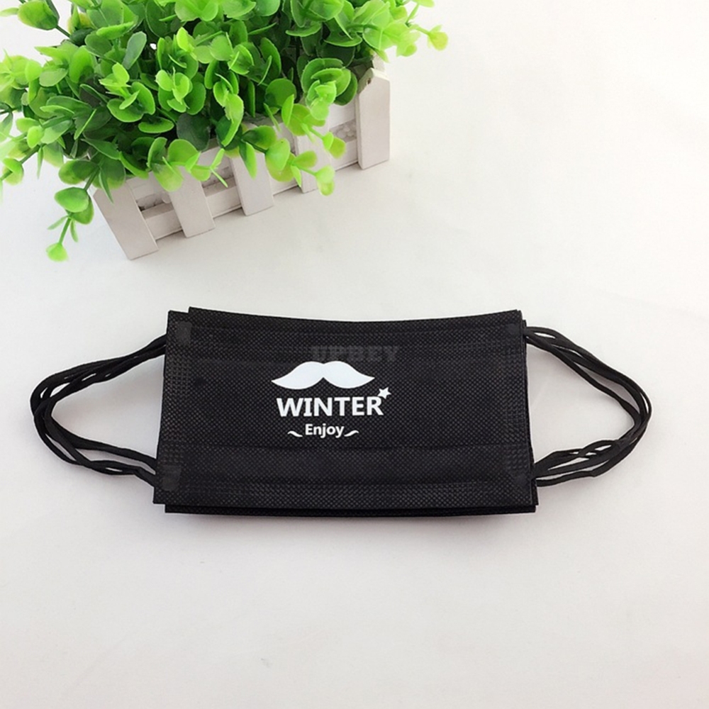 10PCS Disposable Black Mischievous Breathable Mouth Mask Anti-Dust Face Masks Picture 1