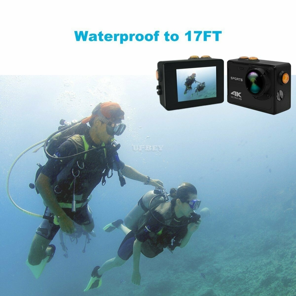Pro Action Camera 4K WiFi Camcorder Waterproof DV Sports Camera Underwater Kit black