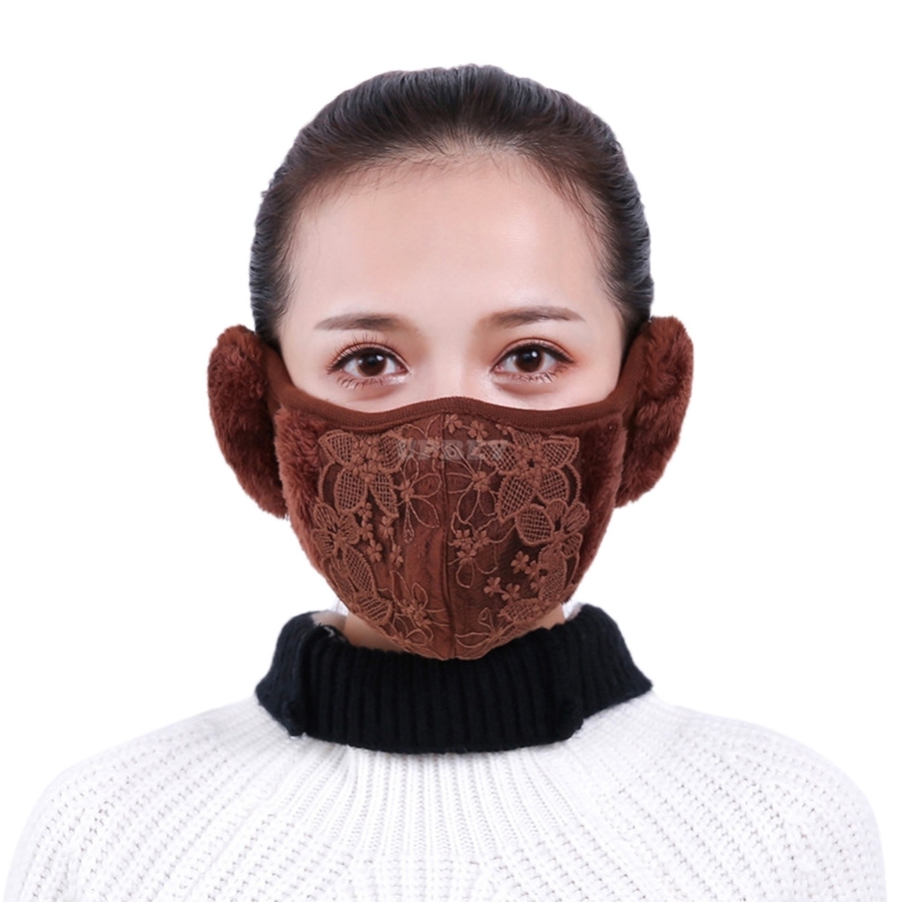 2 in 1 Unisex Warm Ear Cover + Dust-proof Mask Perfect Wear Accessory for Winter coffee