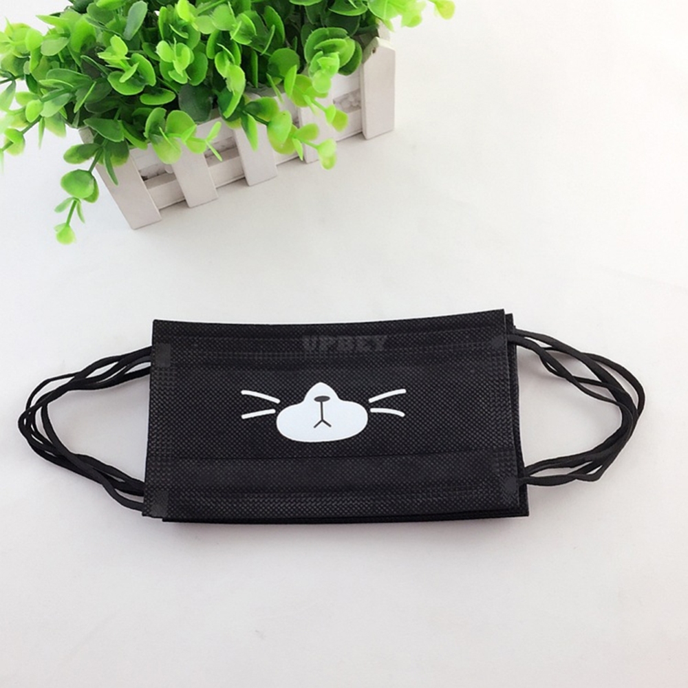 10PCS Disposable Black Mischievous Breathable Mouth Mask Anti-Dust Face Masks Picture 4