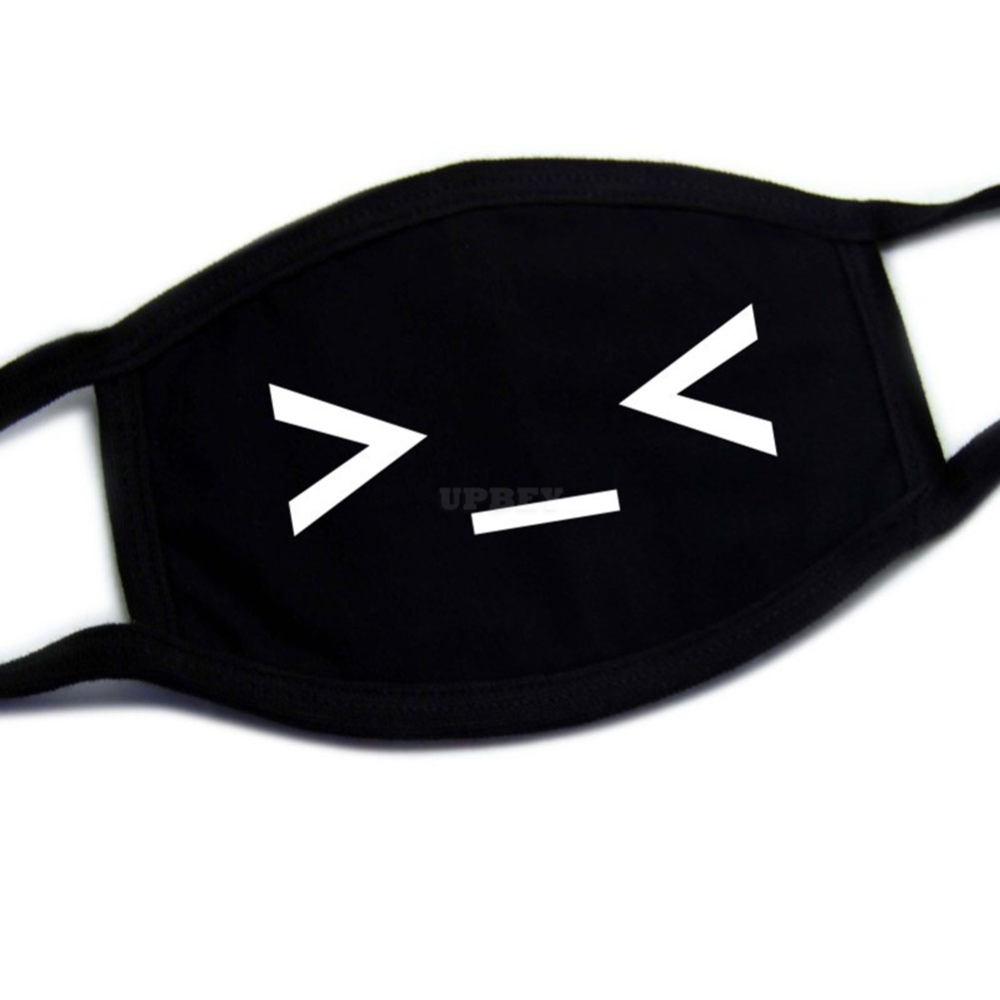 Men Women Riding Cotton Mask Dust-proof Fashion Black Facial Expression Teeth Warm Mask KZ-7002
