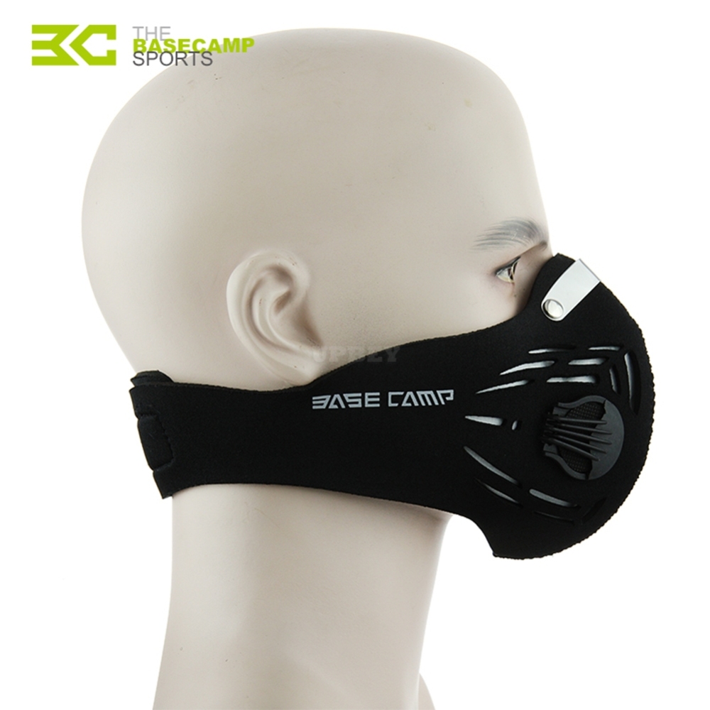 Outdoor Protective Mask Activated Carbon Filtration Dust Mask Anti Haze PM2.5 Pollen Allergy Face Mask for Running Cycling Black_F