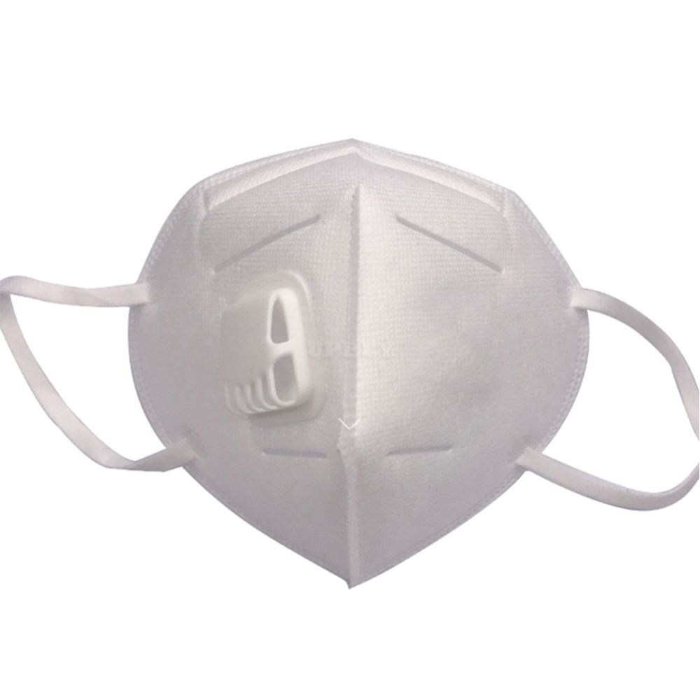 2pcs Disposable High-grade Protective Mask Face Anti Pollution Air Filter Mask Breathable Dustproof Mask White with breathing valve