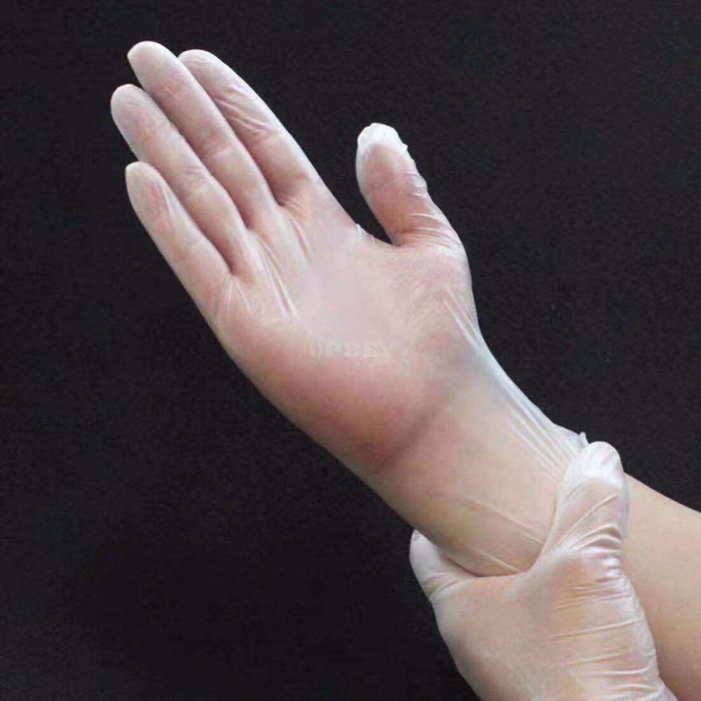 100pcs/box Disposable PVC Gloves Transparent Thickened Labor Protection Gloves Transparent white