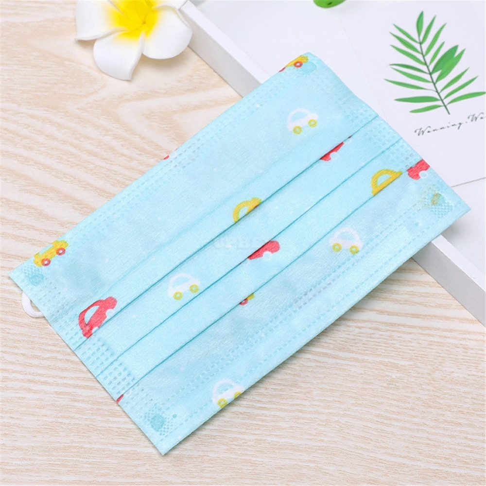 10Pcs/bag Disposable Kid Respirator PM2.5 Anti-haze 3-layer Dustproof Mask Colorful Printing A