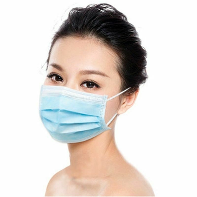 1pcs Disposable Non-woven Three-layer Mask Blue Hang Ear Style Protective Mask