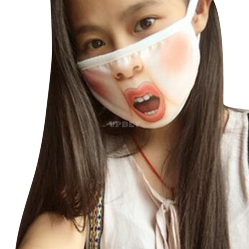 Creative Mischievous Mouth Mask Anti-Dust Warm Face Masks C_Adult section