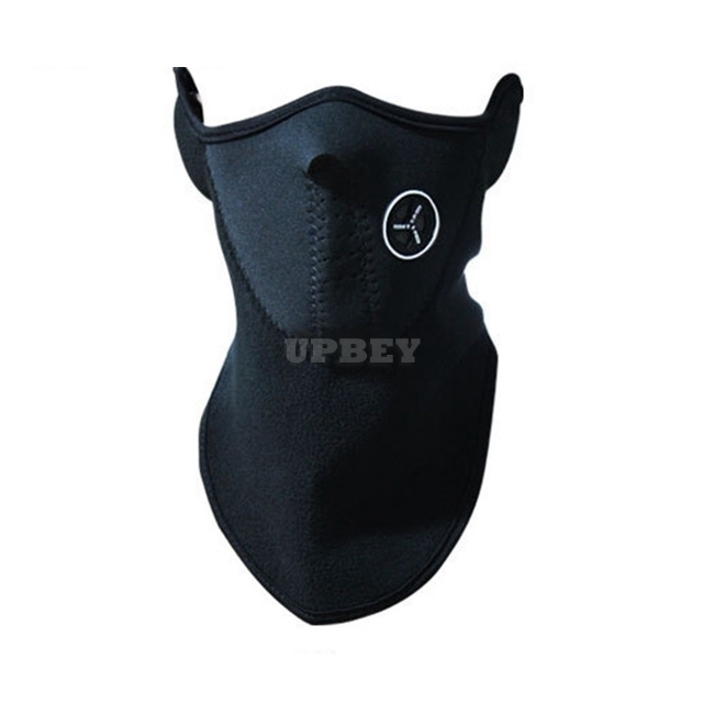 Unisex Motorcycle Half Face Mask Cover Fleece Ski Snow Warm Winter Neck Guard Scarf Warm Protecting Mask black