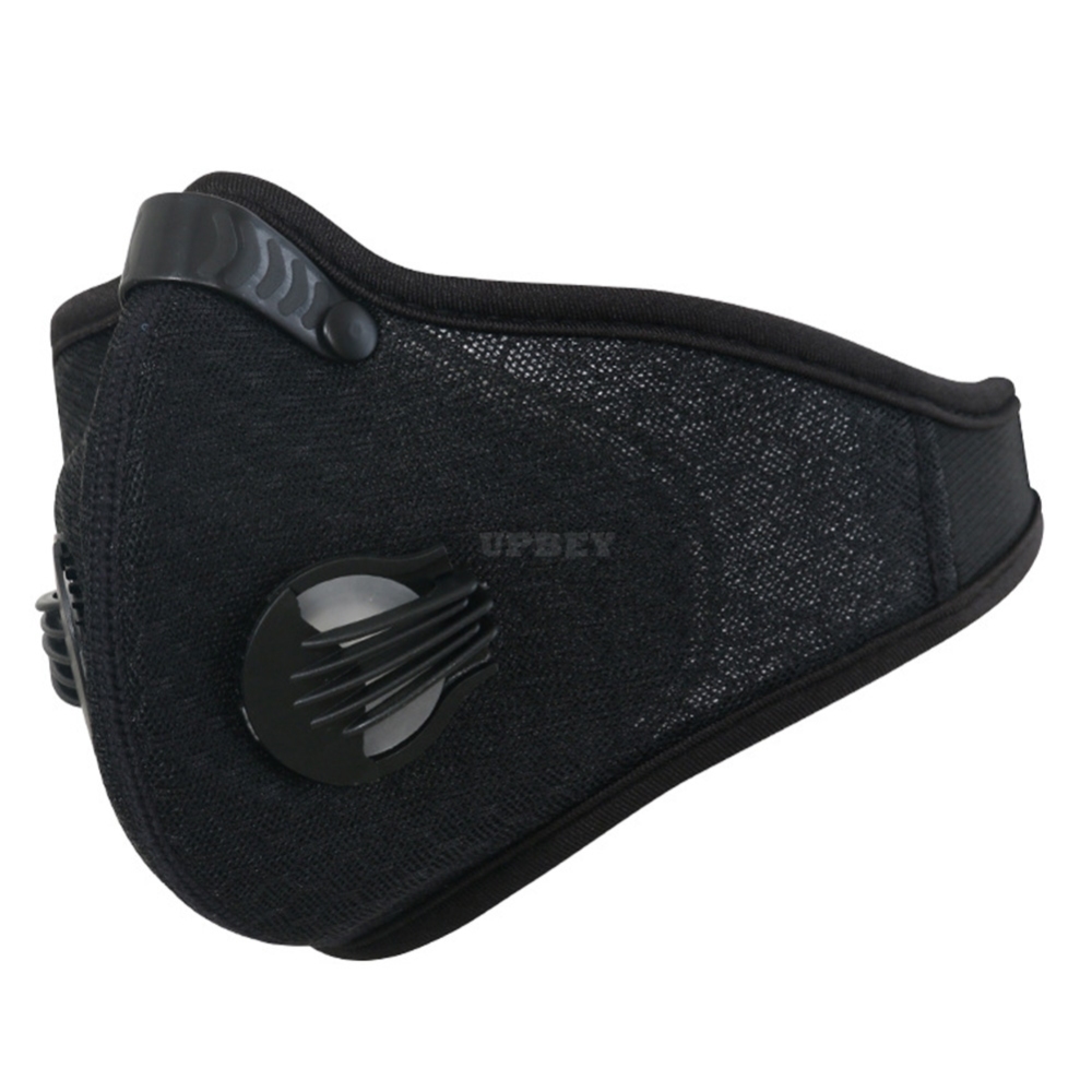Anti-Pollution Cycling Masks Dustproof Activated Carbon Filtration Mask Sports Mesh Half Face Cover Black_Free size
