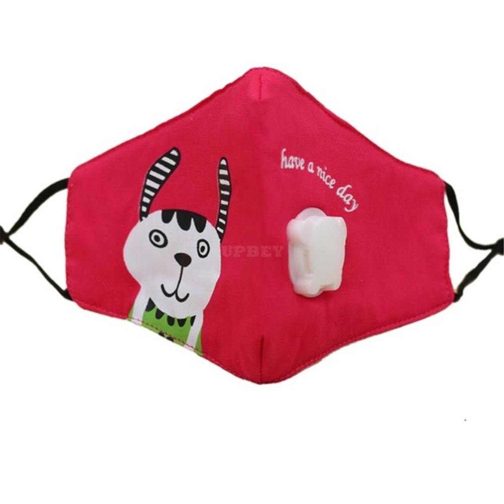 PM2.5 Kid Respirator Anti-haze Dustproof Mask Activated Carbon Filters Cotton Breathable with Breathing Valve Red