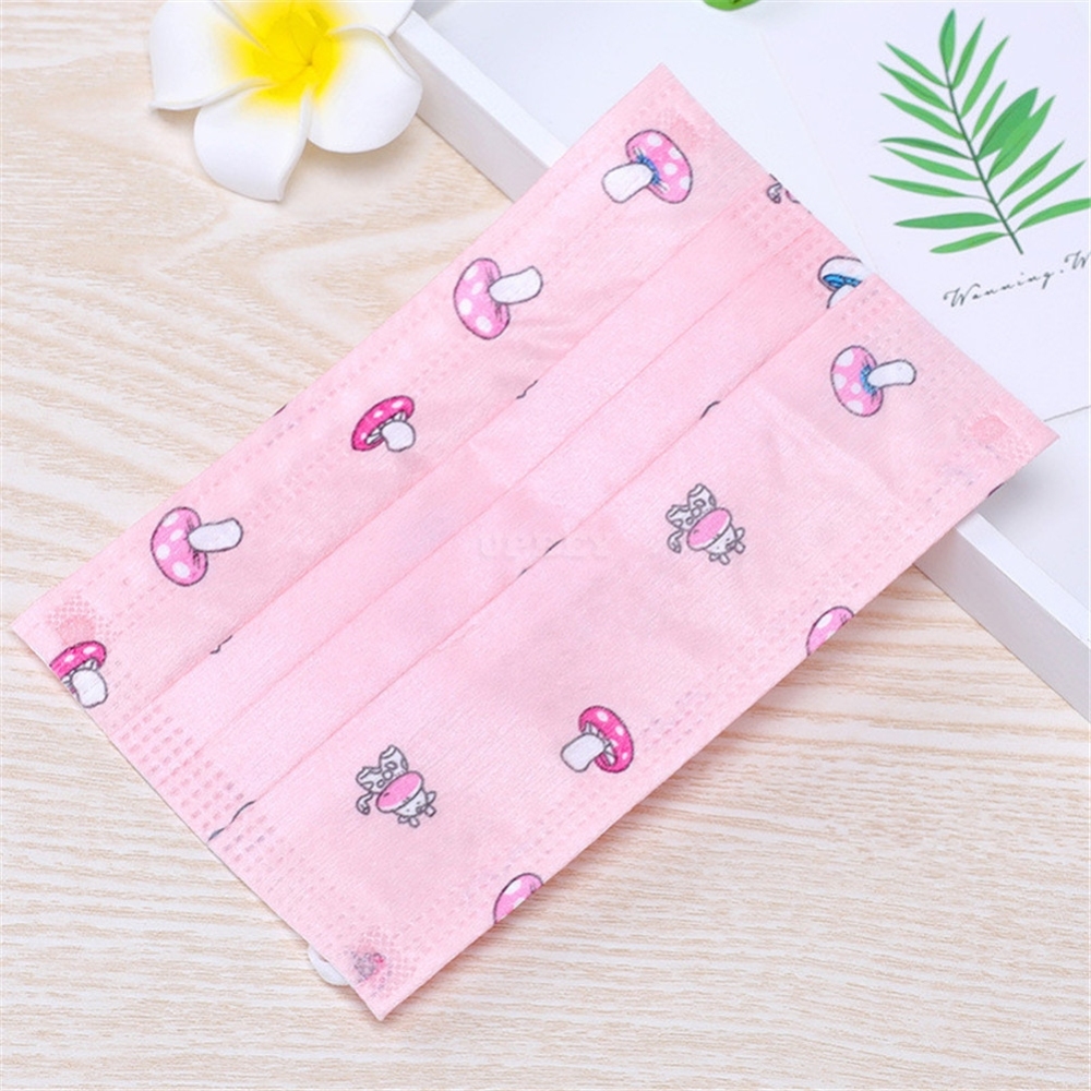 10Pcs/bag Disposable Kid Respirator PM2.5 Anti-haze 3-layer Dustproof Mask Colorful Printing E