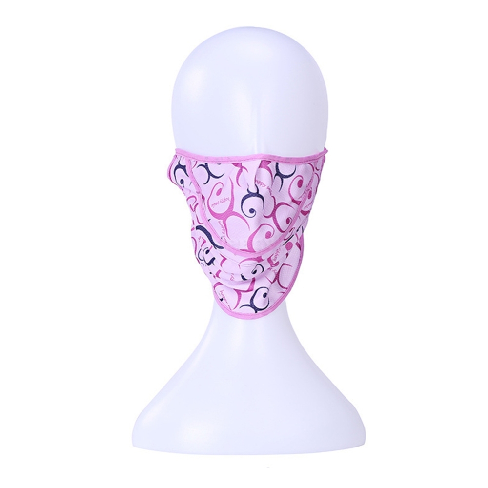 Outdoor Cycling Mask Anti-UV Adjustable Windproof Face Neck Cover  Purple flower_One size