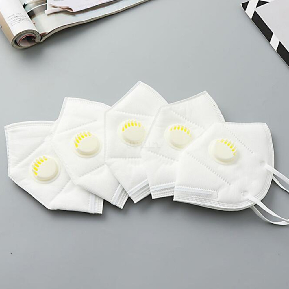 5pcs/set Disposable Respirator Pm2.5 Non-woven Fabric Anti-smog Mask White thickening