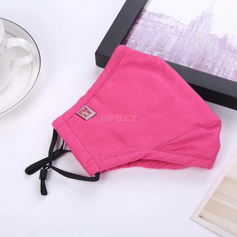 PM2.5 Breathable Anti-haze Cotton Mask Fashionable Cycling Motorcycle Outdoor Protective Dust Mask Rose red
