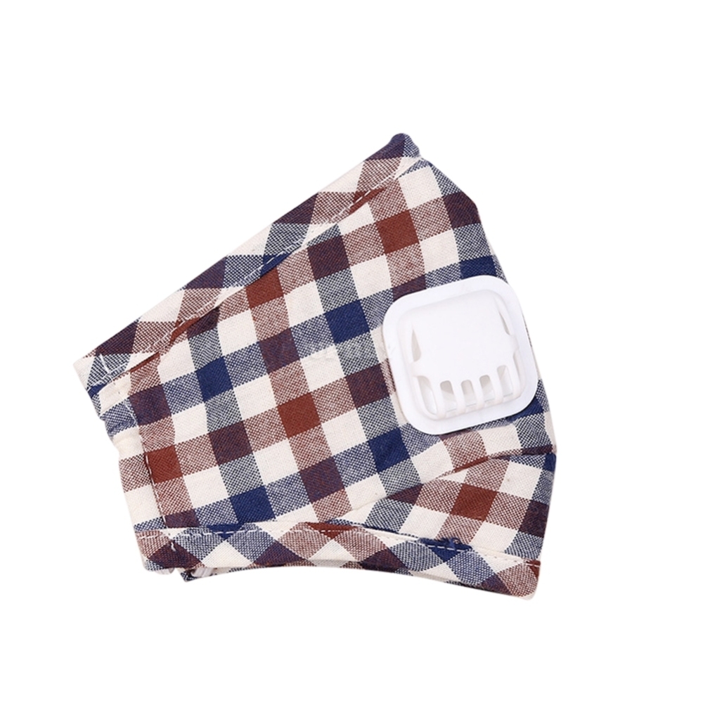 Winter Plaid Printing Anti-smog Pm2.5 Respirator Valve Mask