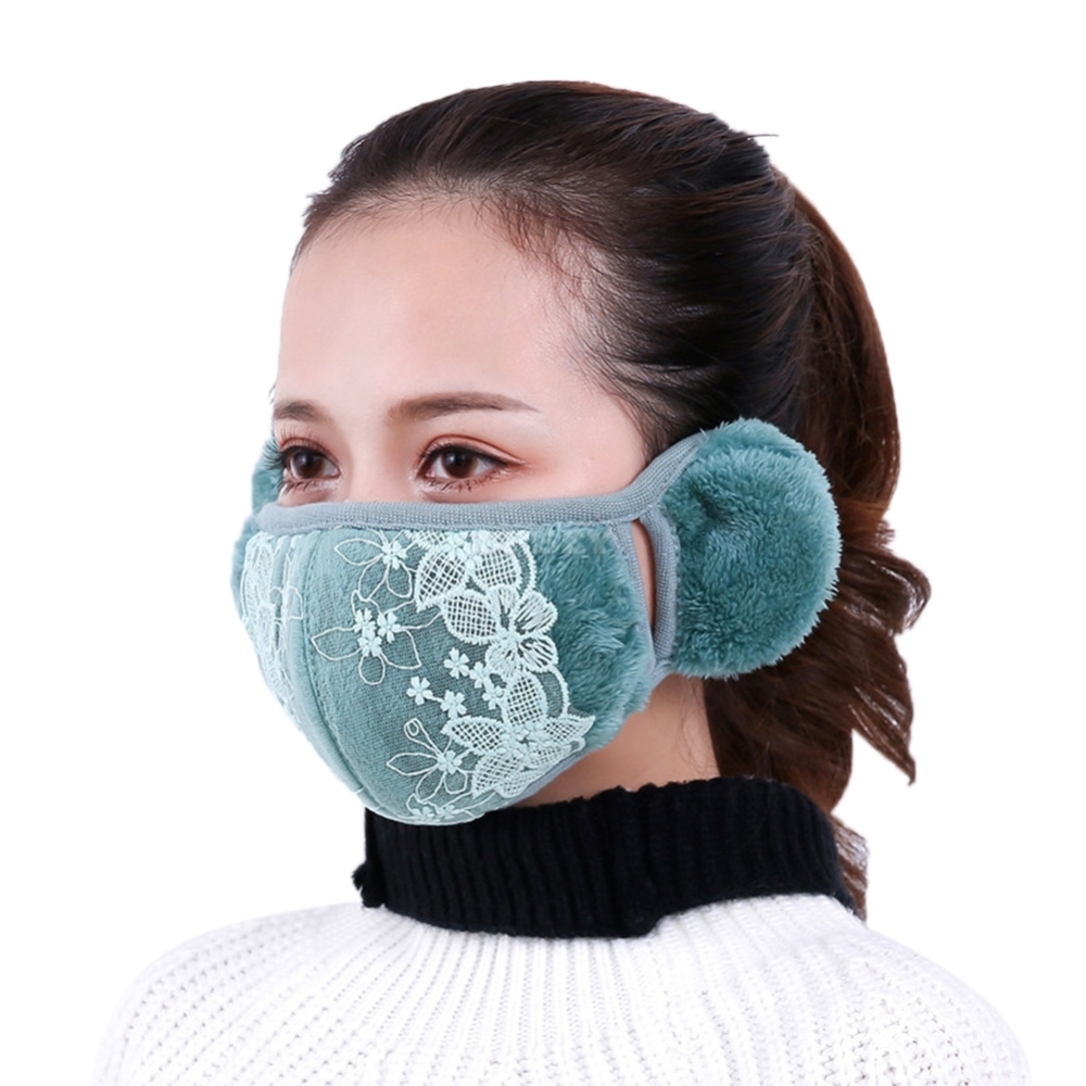 2 in 1 Unisex Warm Ear Cover + Dust-proof Mask Perfect Wear Accessory for Winter green